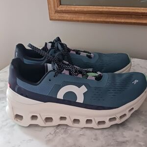 On Cloud Helion Cloudmonster Running Blue Athletic Shoes